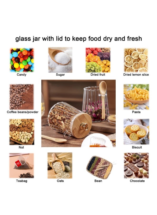 توهج شجاع مرطبان سكر | مرطبان قهوة زجاجي | علبة تخزين طعام محكمة الإغلاق بغطاء وملعقة | مرطبان حلوى | ملحق ركن القهوة | لتخزين حبوب البن والقهوة المطحونة | مخروطي - Image 5